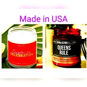 Wax & Wit Soy Wax Scented Candle Gift Set Bundle Set of 2  • Essential Oils NWT